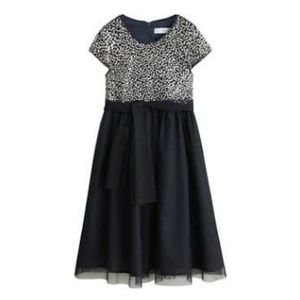 Mango Kids - Sequin Tulle Dress Dark Navy